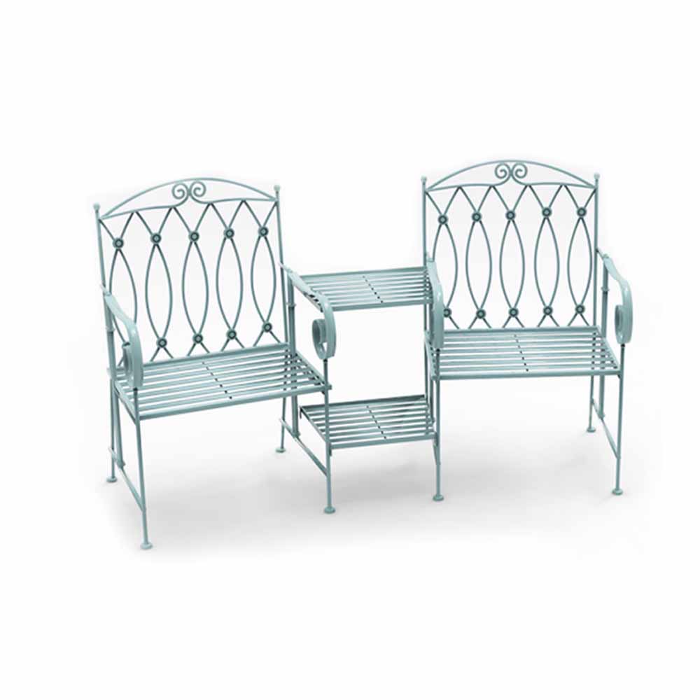 Charles Bentley Wrought Iron Companion Seat Sage Green Wilko