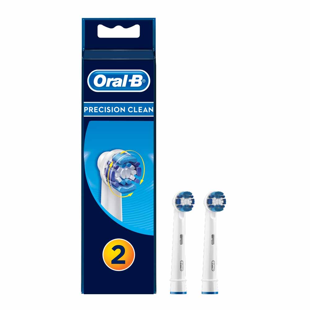 OralB Precision Clean Replacement Toothbrush Heads Pack of 2 Wilko