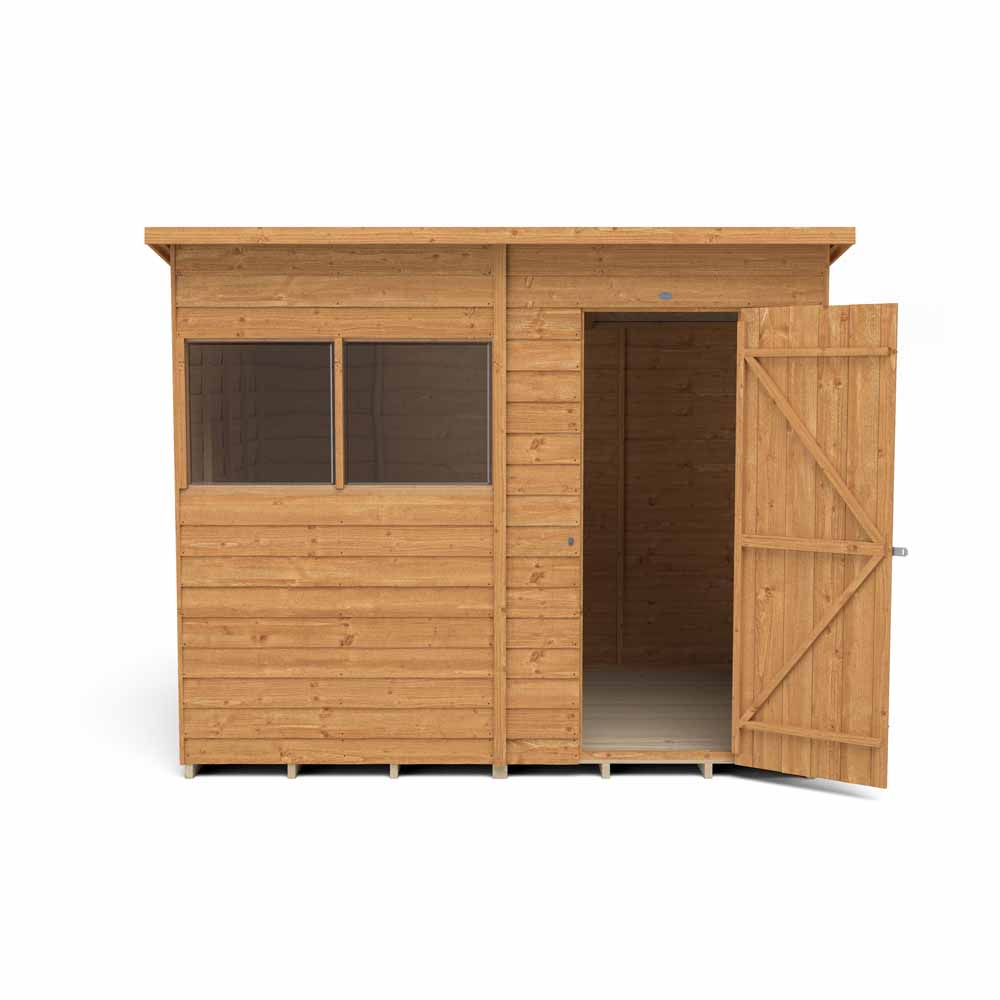 Forest Garden 8 x 6ft Overlap Dip Treated Pent Garden Shed Image 3