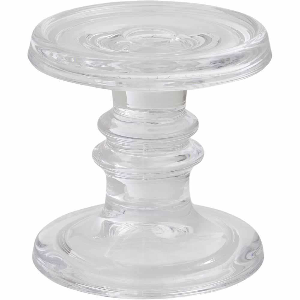 Wilko Small Glass Pillar Candle Holder Wilko