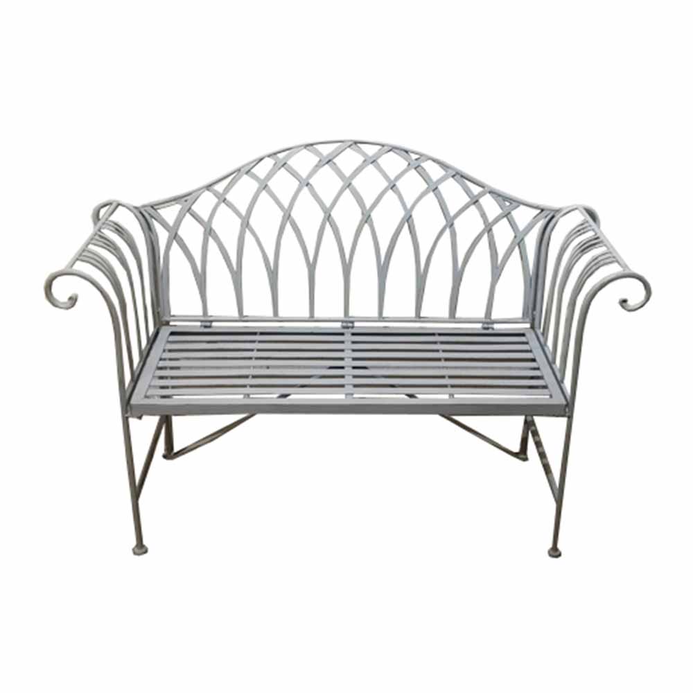 Charles Bentley Wrought Iron Bench Grey Image