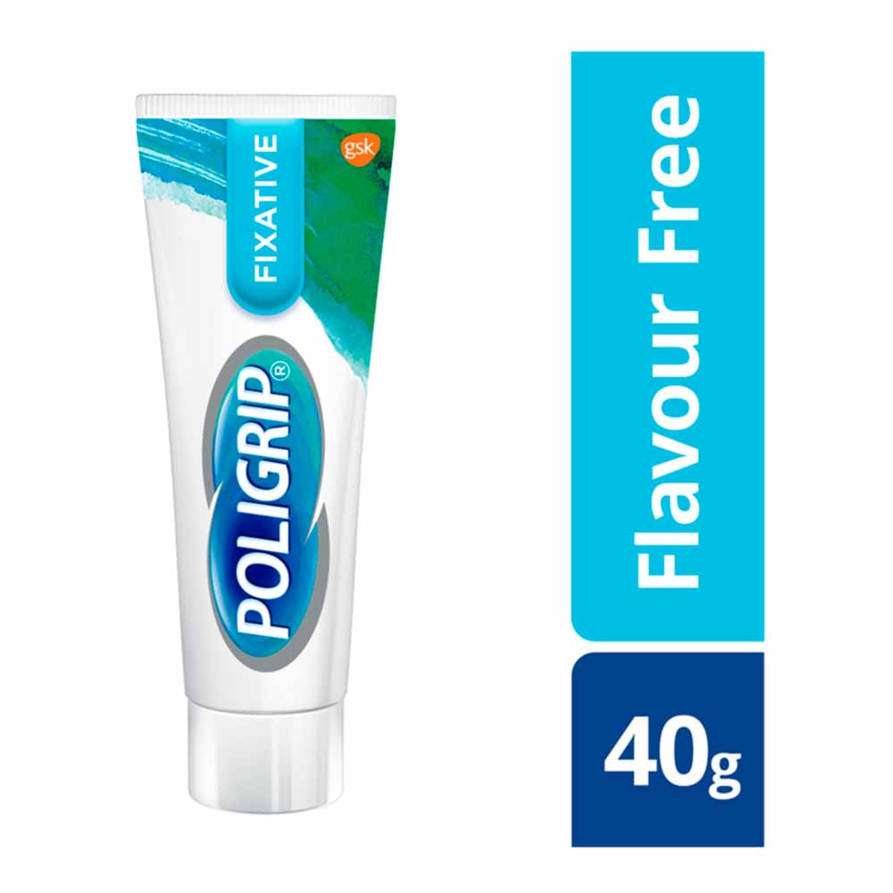 Poligrip Denture Fixative Cream Flavour Free 40g  - wilko