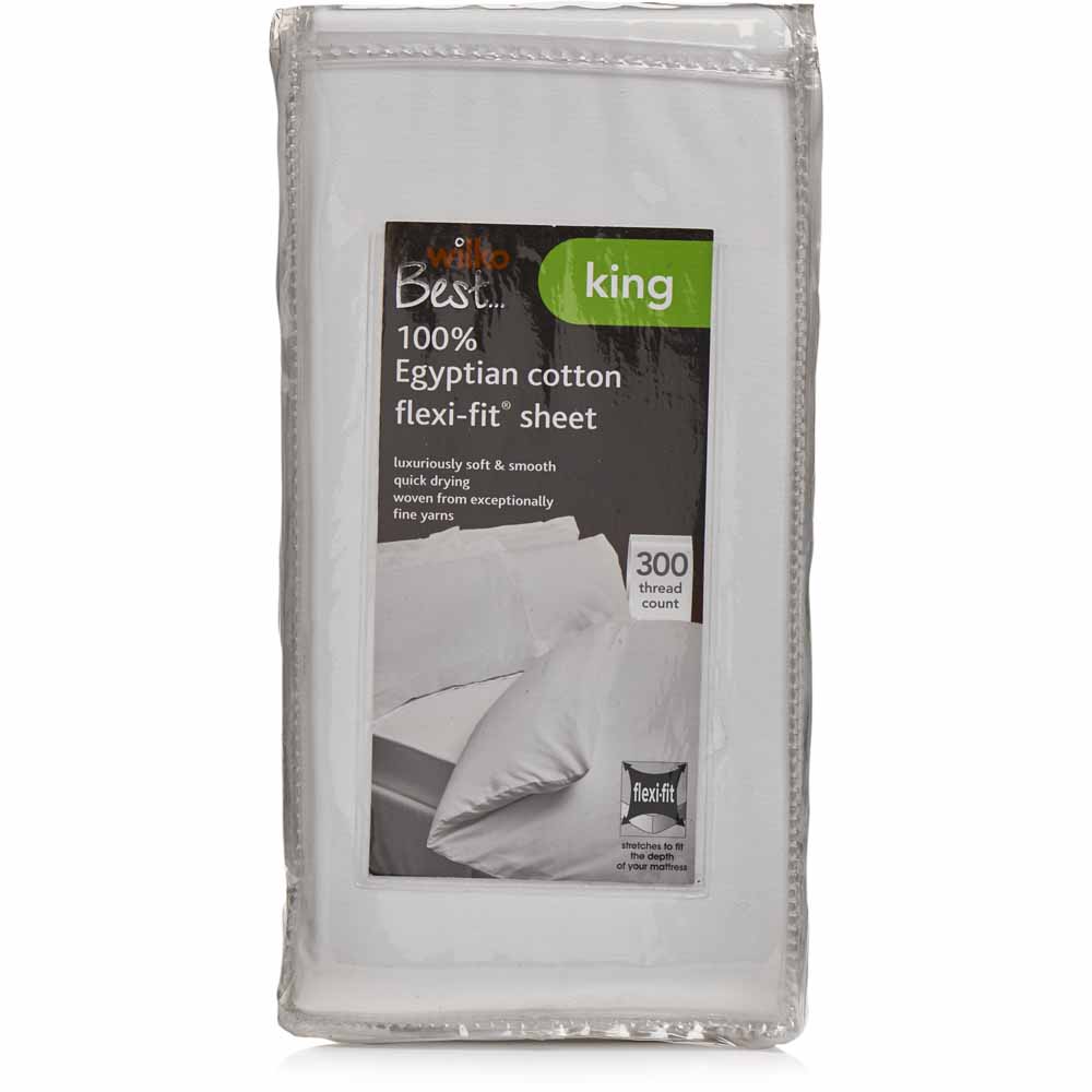 Wilko Best White King Size Fitted Sheet Image 2