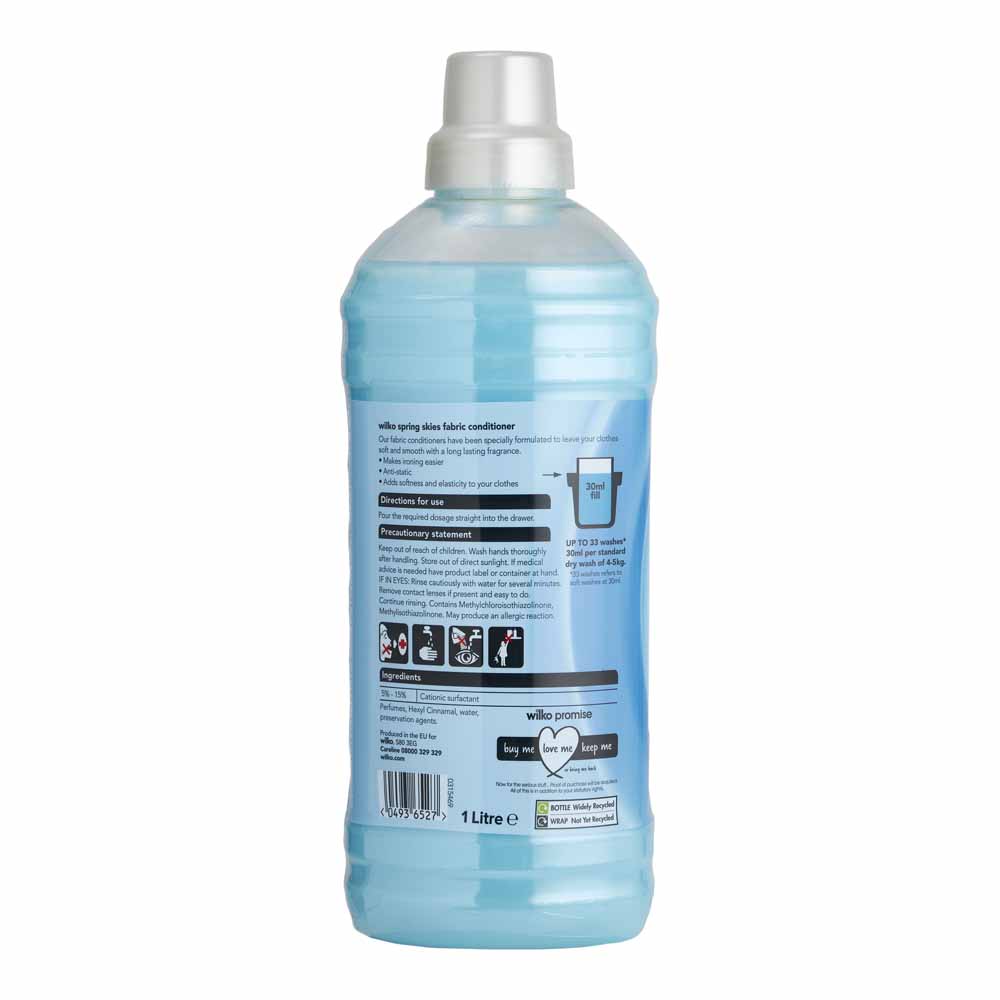 Wilko Blue Skies Fabric Conditioner 33 Washes 1L Image 2