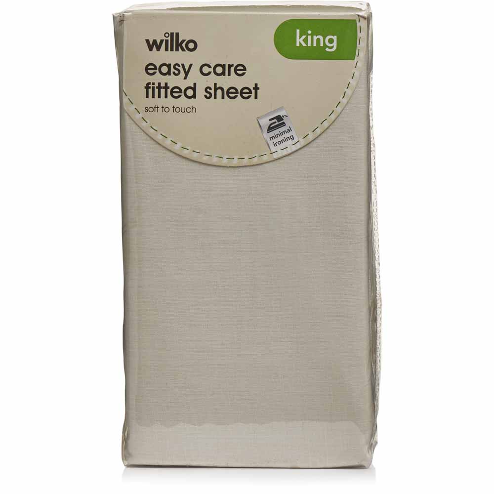 Wilko Easy Care Cream King Size Fitted Sheet Wilko
