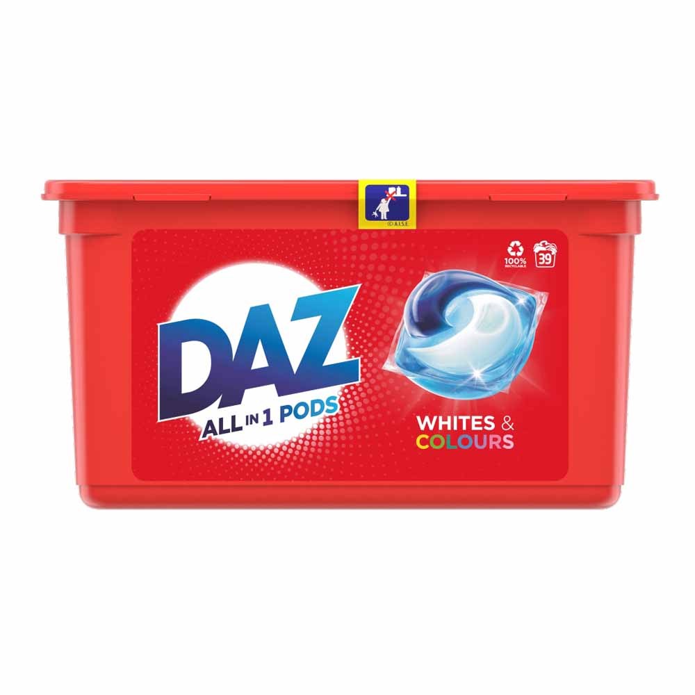 Daz All-in-1 Pods Washing Liquid Capsules For Whites and Colours 39 Washes Image 2