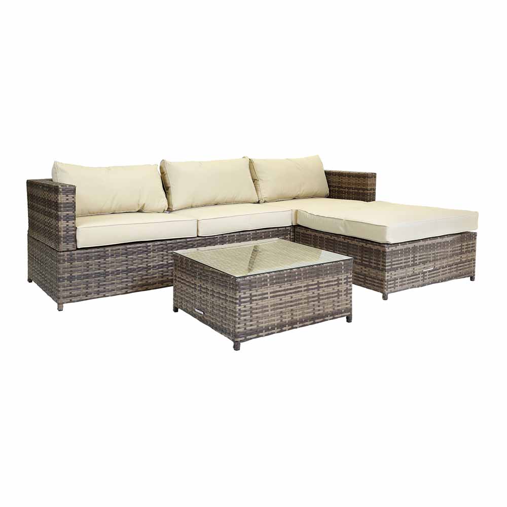 Charles Bentley Corner Sofa Lounge Set Natural Rattan