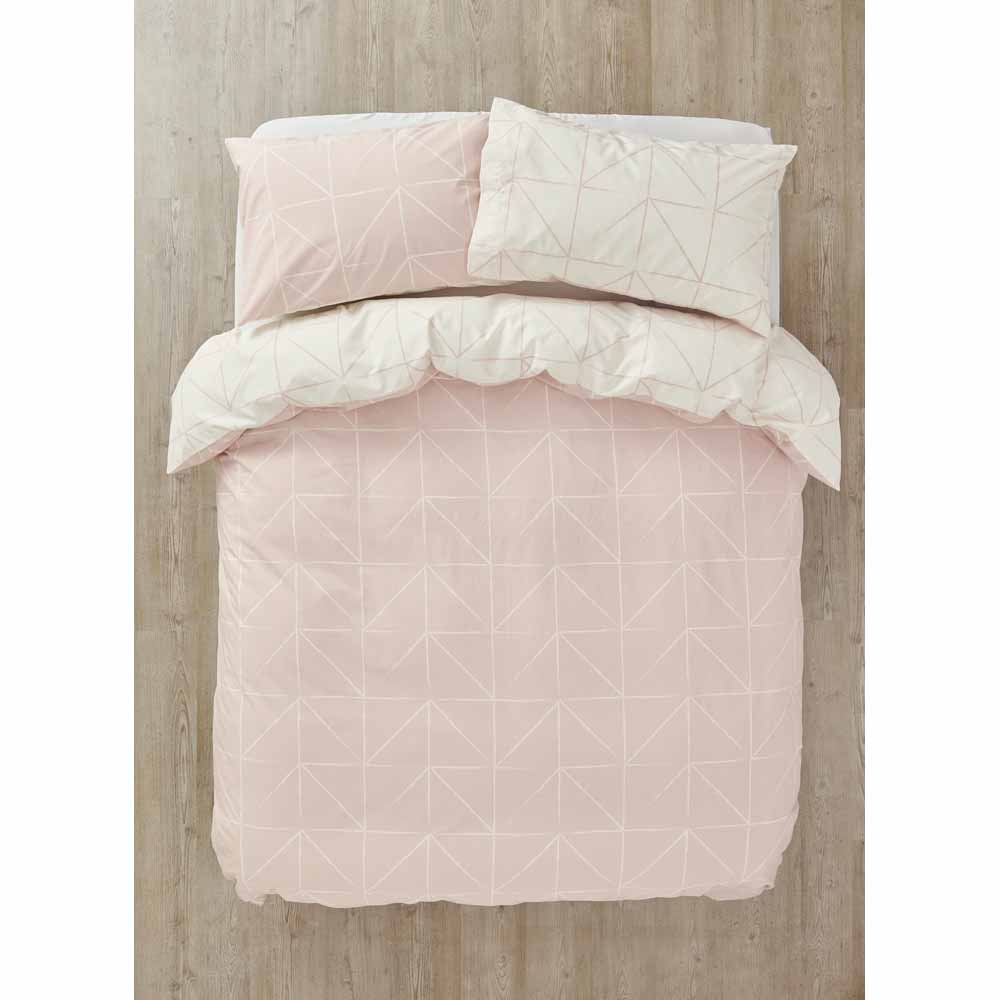 Wilko Pink Geo Duvet Set King Size Wilko