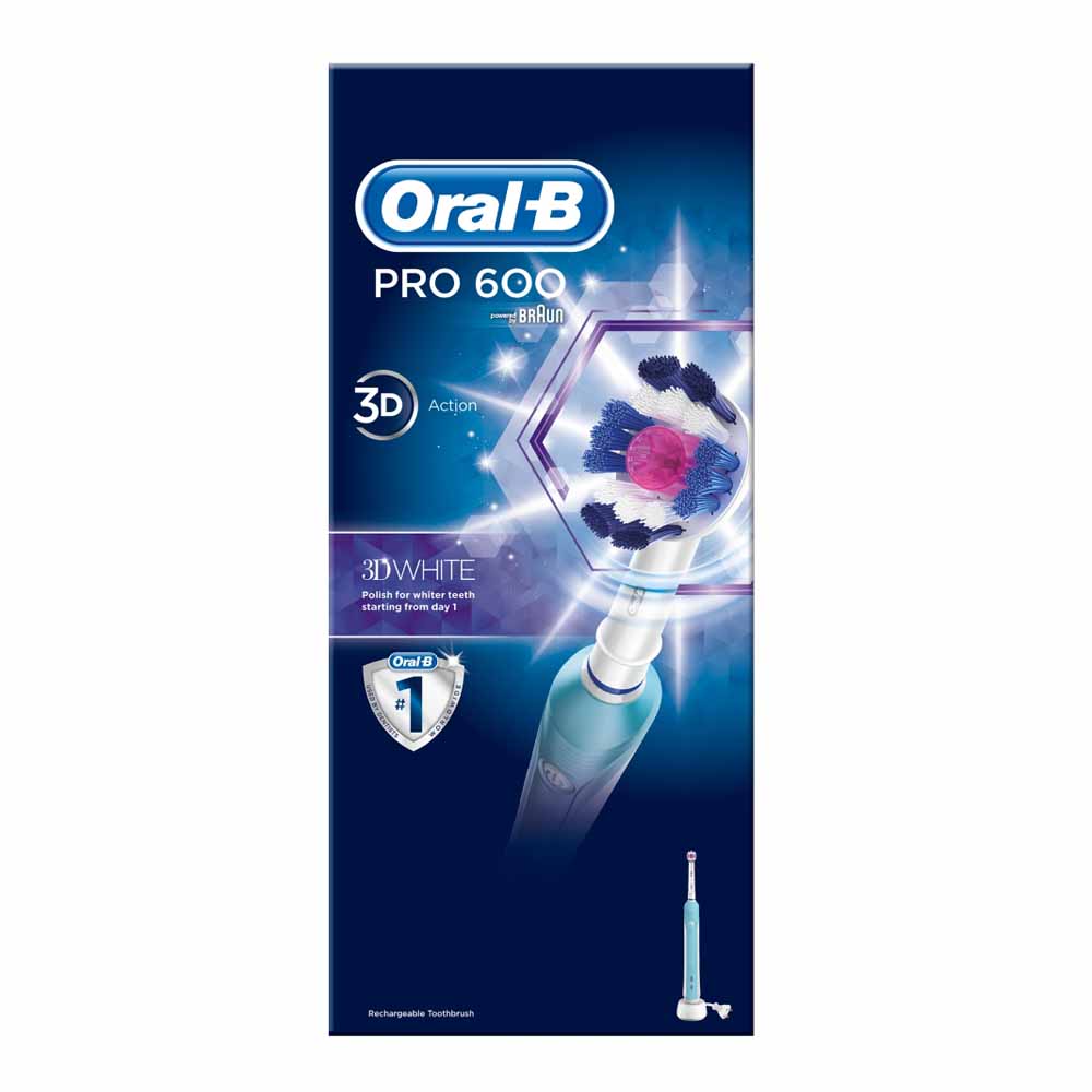 Oral-B Pro 600 3DWhite Rechargeable Electric Toothbrush  - wilko