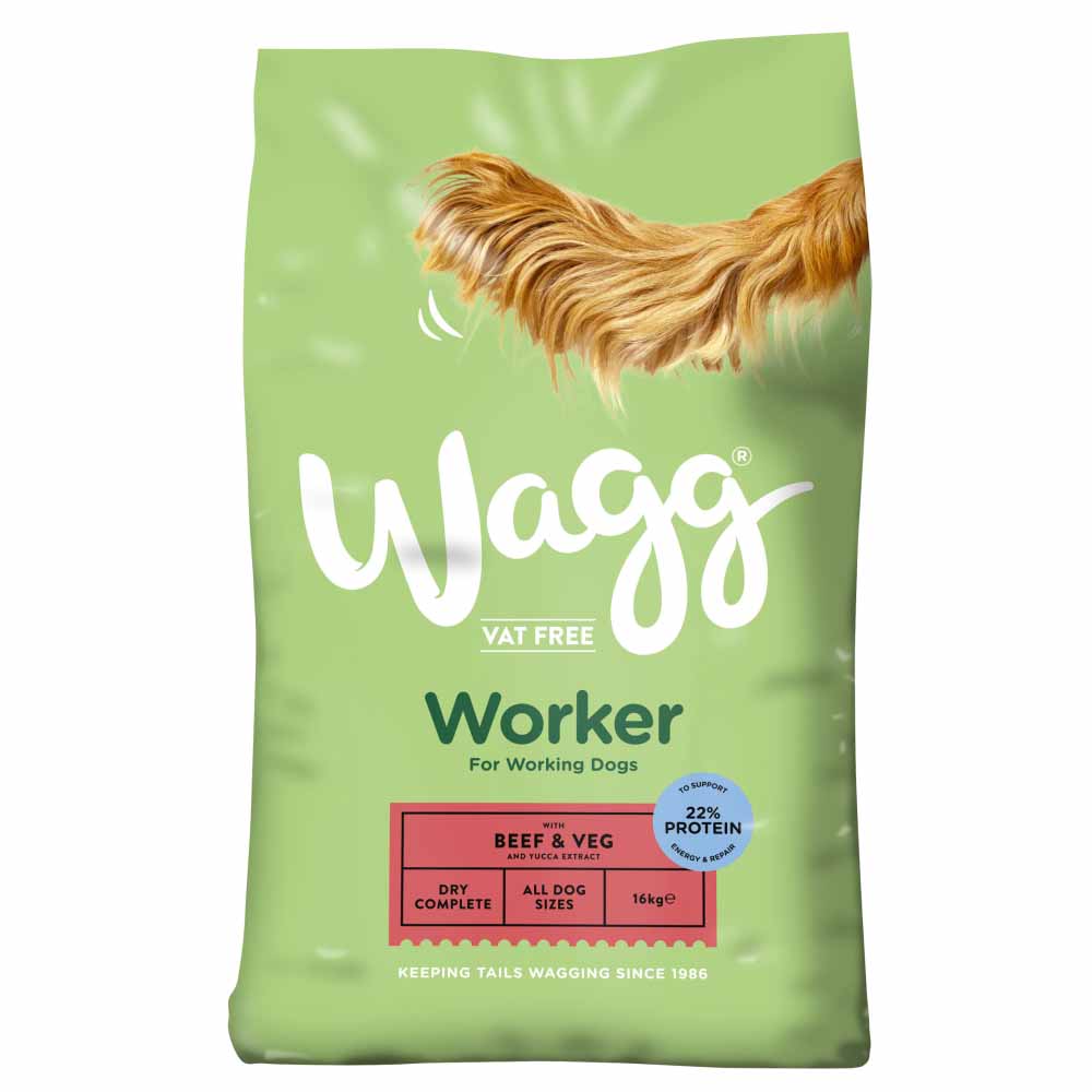 Wagg Working Dry Dog Food with Beef and Veg 16kg  - wilko