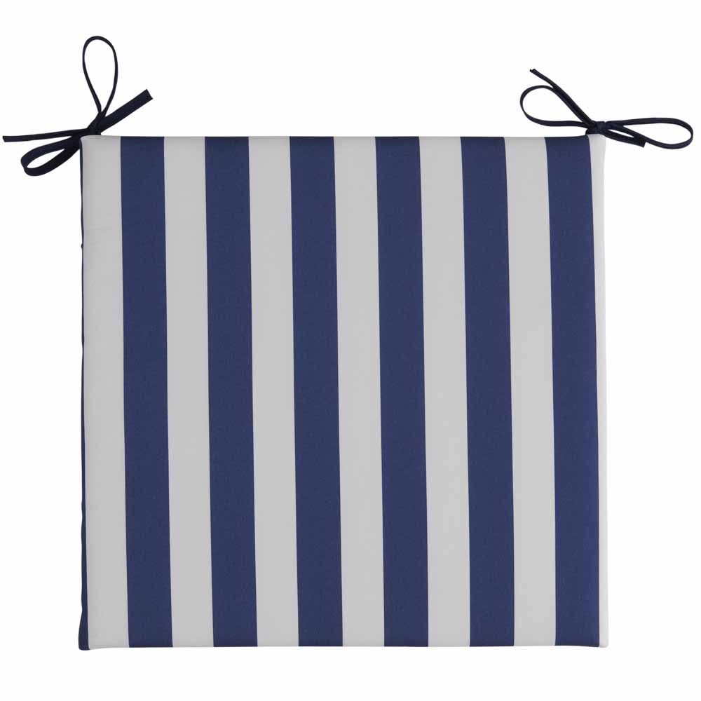 Wilko Seat Pad Blue Stripe Wilko