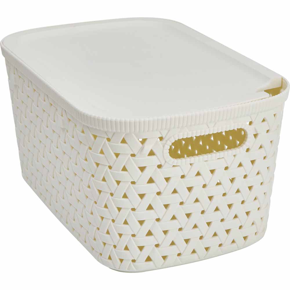 Wilko 6.7L Marshmallow Small Stackable Storage Basket Image 3