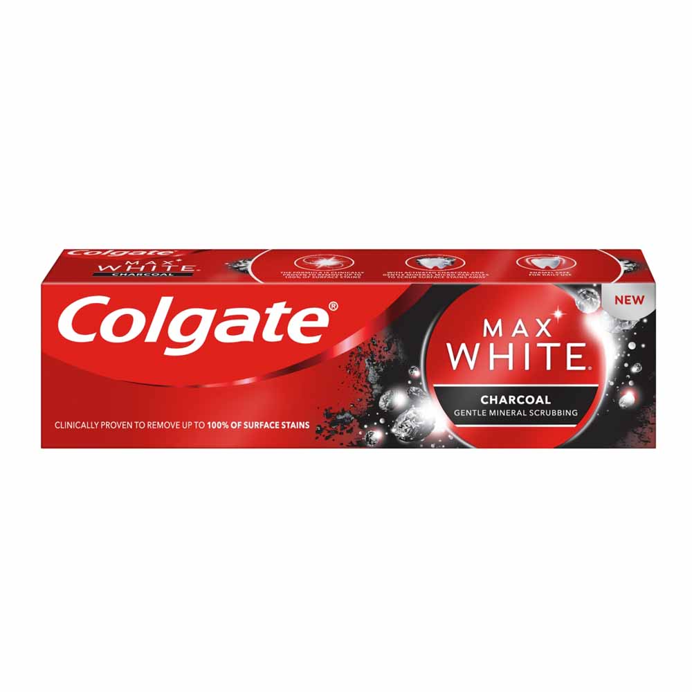 Colgate Max White Charcoal Whitening Toothpaste 75ml  - wilko