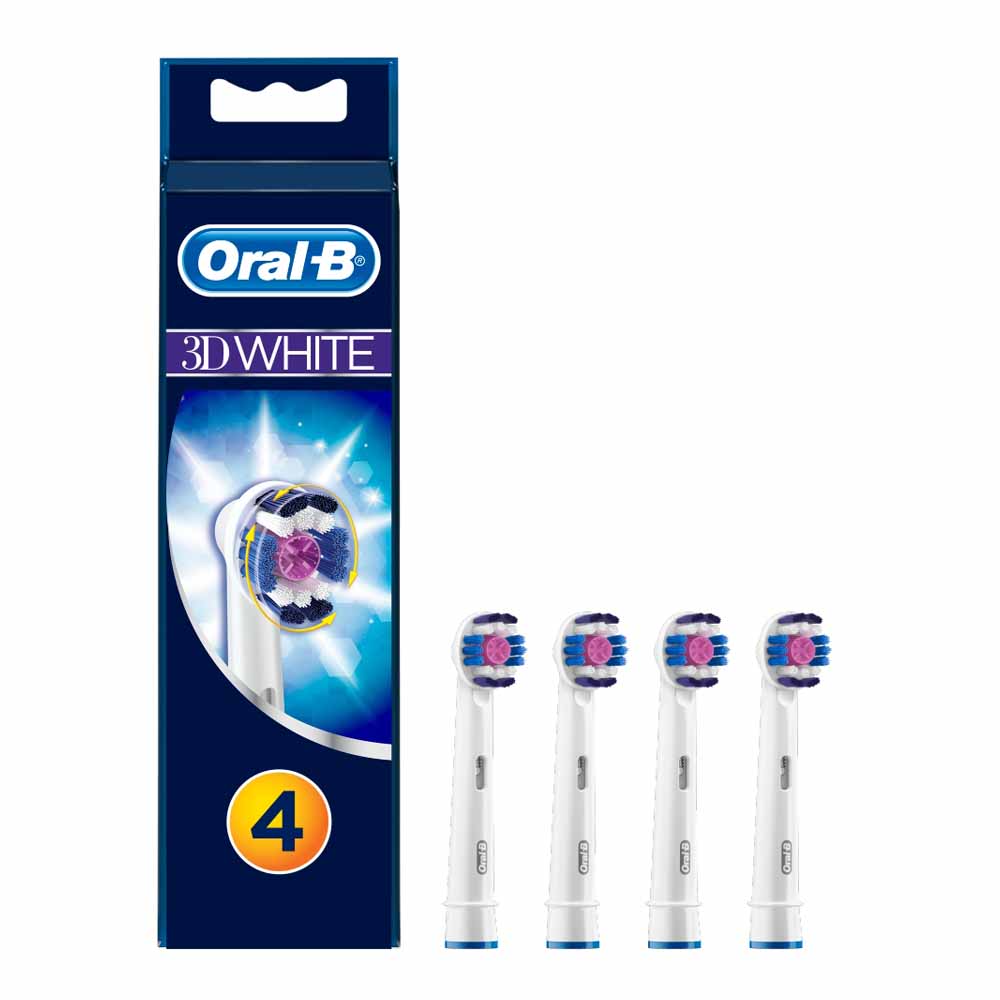 Oral-B 3D White Replacement Toothbrush Heads Pack of 4 Image 1