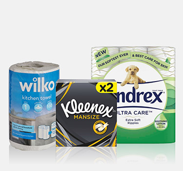 Kitchen rolls, toilet rolls &amp; tissues