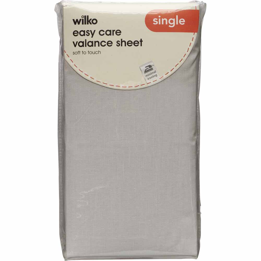 Wilko Single Silver Valance Sheet Image 2