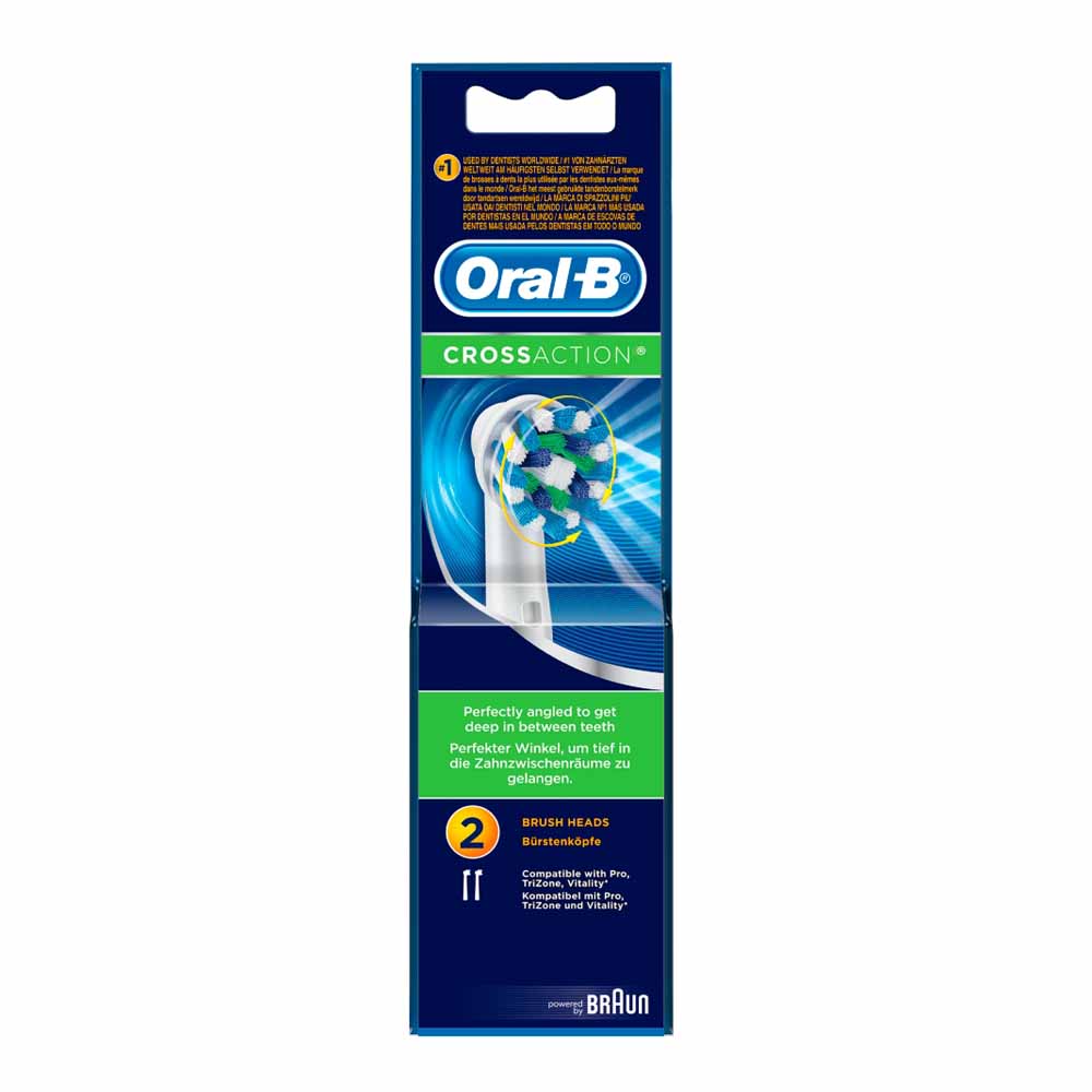 Oral-B Cross Action Replacement Toothbrush Heads Pack of 2 Image 1