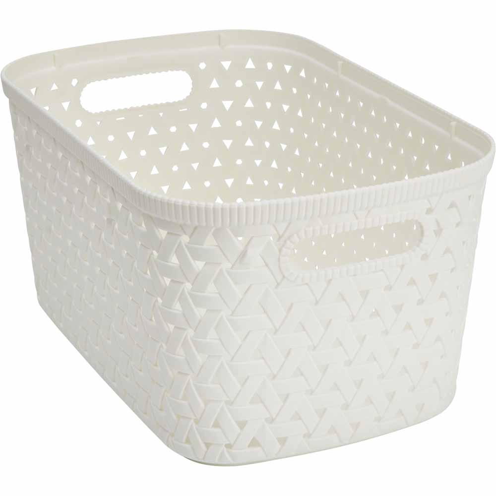Wilko 6.7L Marshmallow Small Stackable Storage Basket Image 2