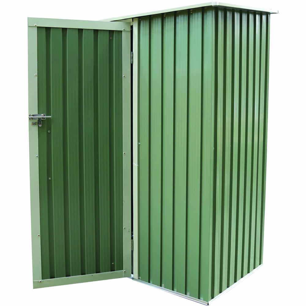 Charles Bentley 4.7 x 3ft Green Metal Storage Shed Image 3