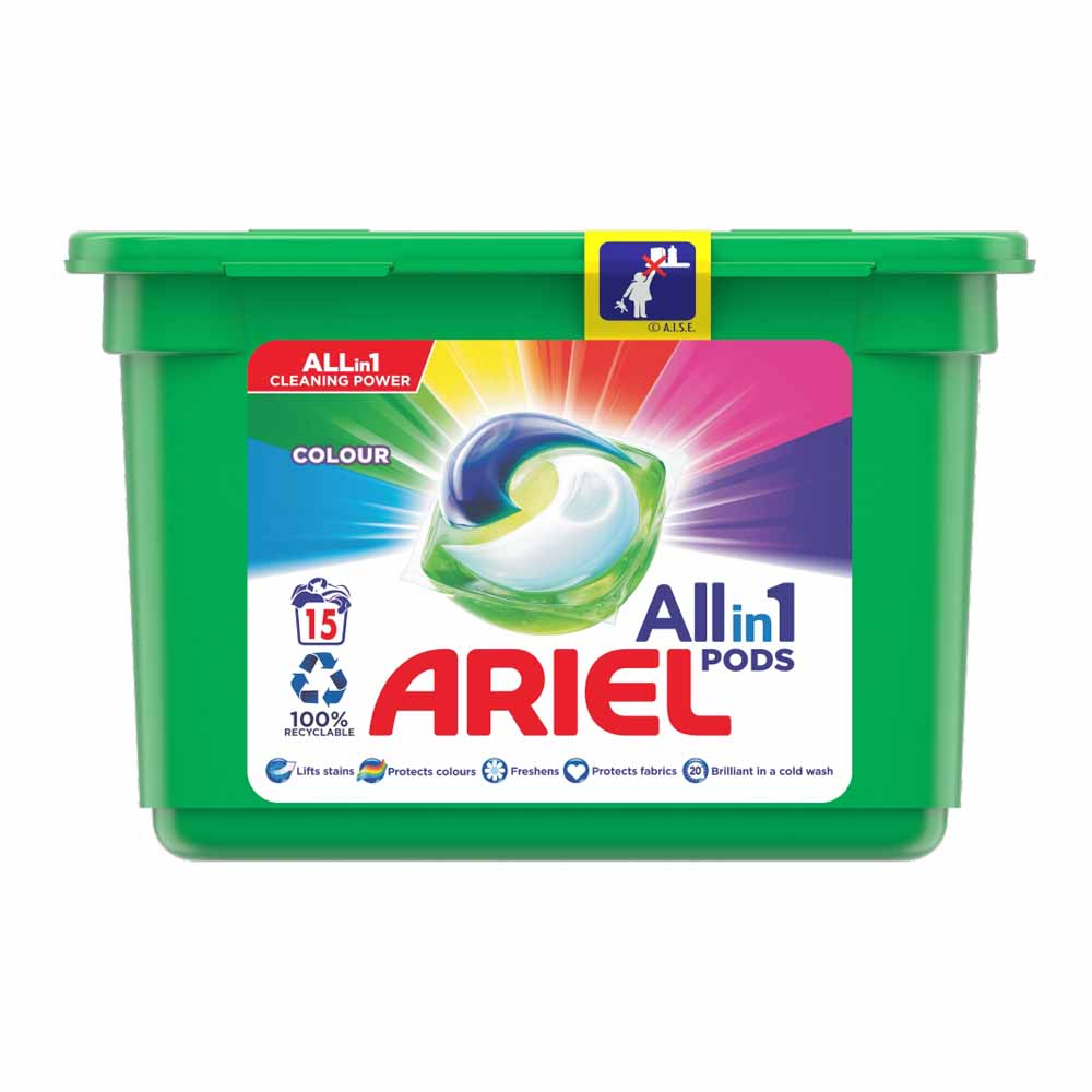 Ariel Colour All-in-1 Pods Washing Liquid Capsules 15 Washes Image