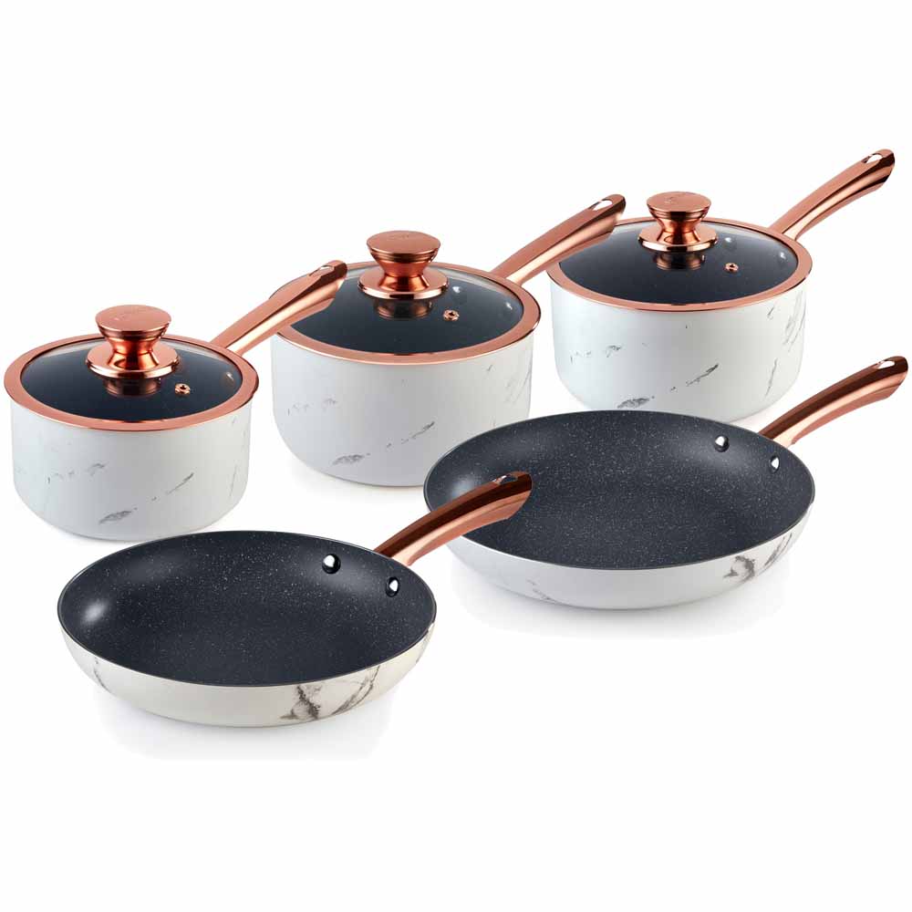 Tower Non-Stick Pan Set 5pce Marble Image 1