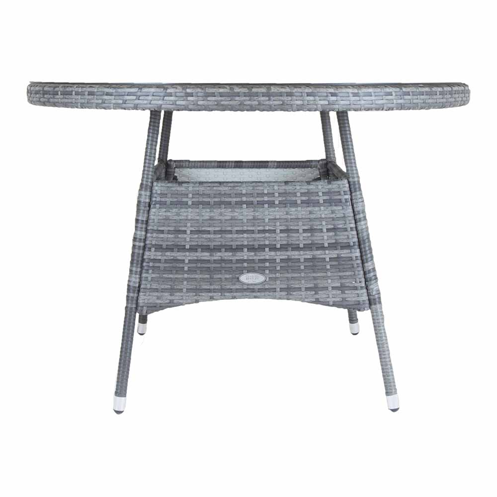 Charles Bentley Rattan 4 Seater Dining Table Grey Image 3