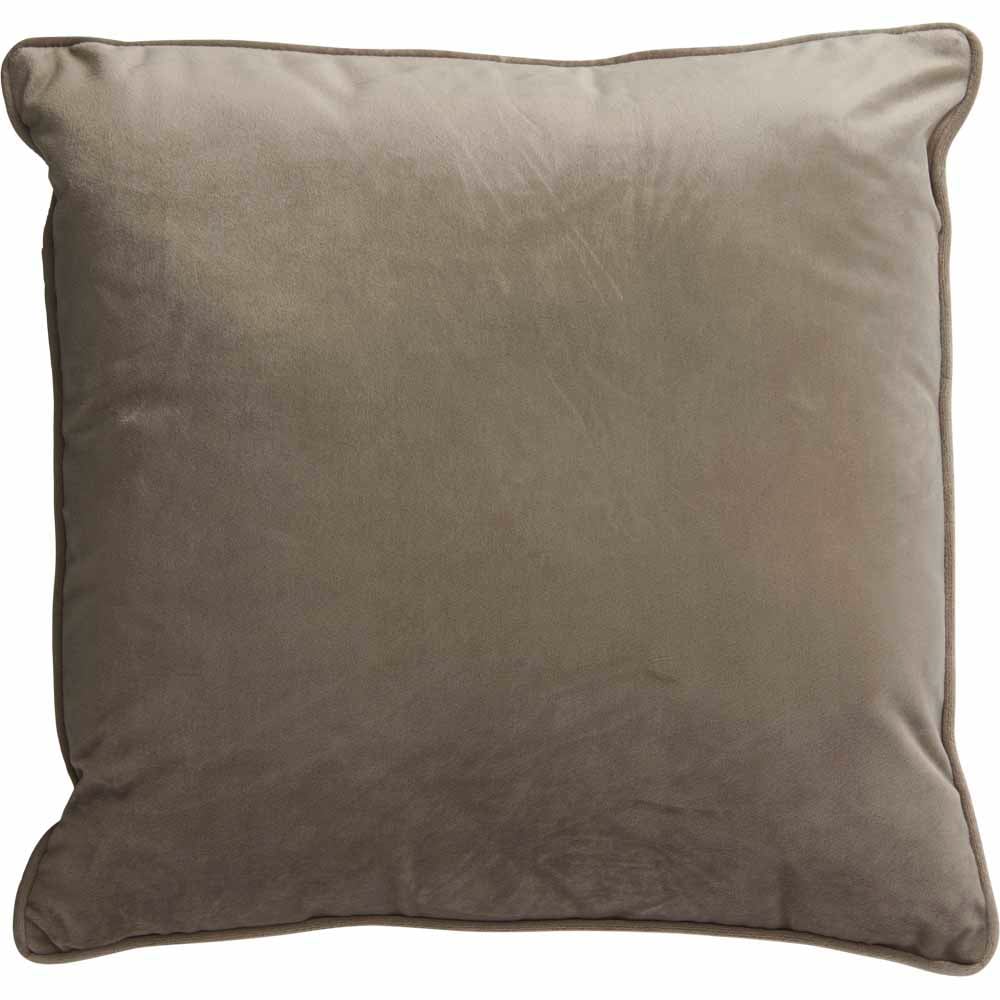 Wilko Stone Velour Cushion 55x55cm Image 1