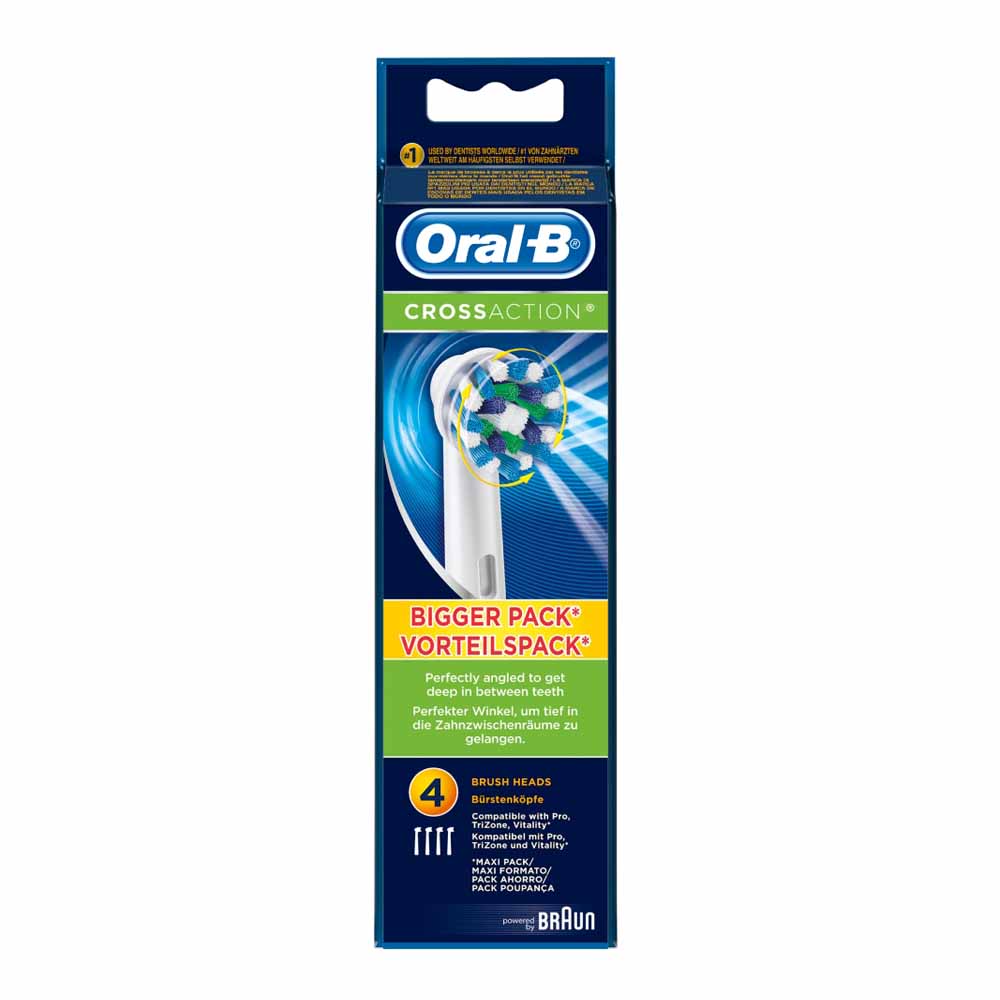 Oral-B Cross Action Replacement Toothbrush Heads Pack of 4 Image 1