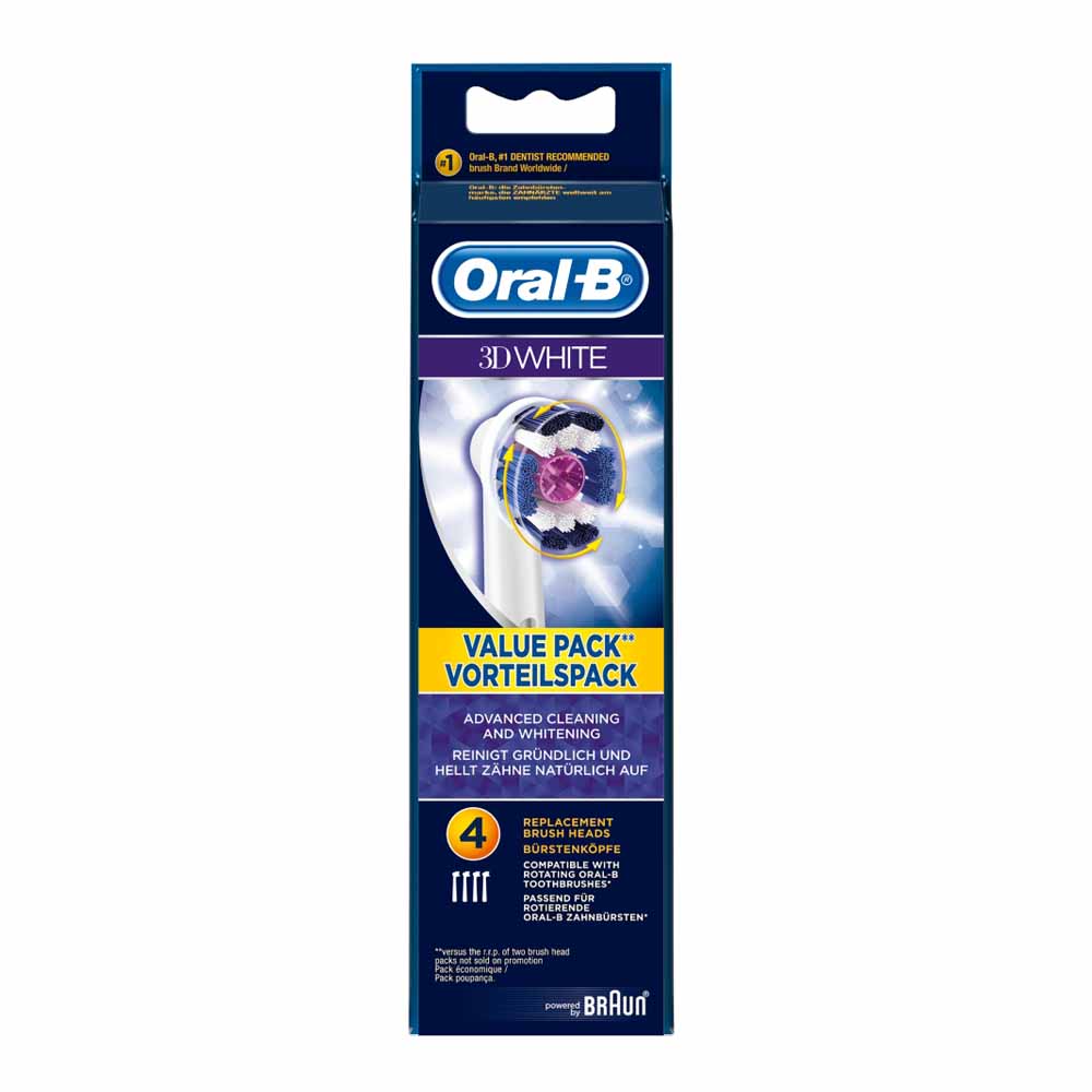 Oral-B 3D White Replacement Toothbrush Heads Pack of 4 Image 2