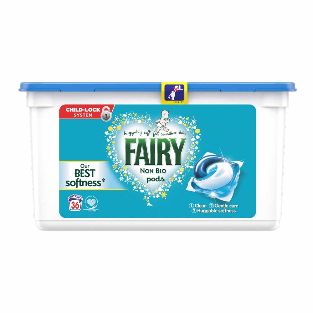 Fairy Non Bio Pods Washing Liquid Capsules for Sensitive Skin 36 Washes Image 2
