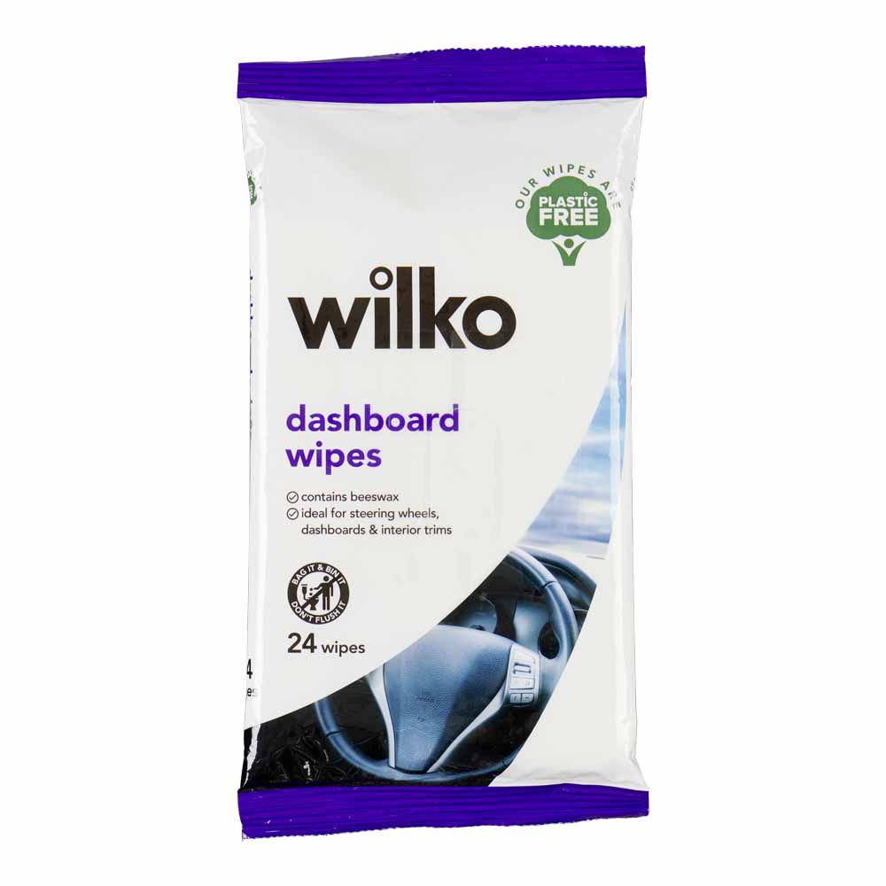 Wilko Plastic Free Car Dashboard Wipes 24pk Image 1