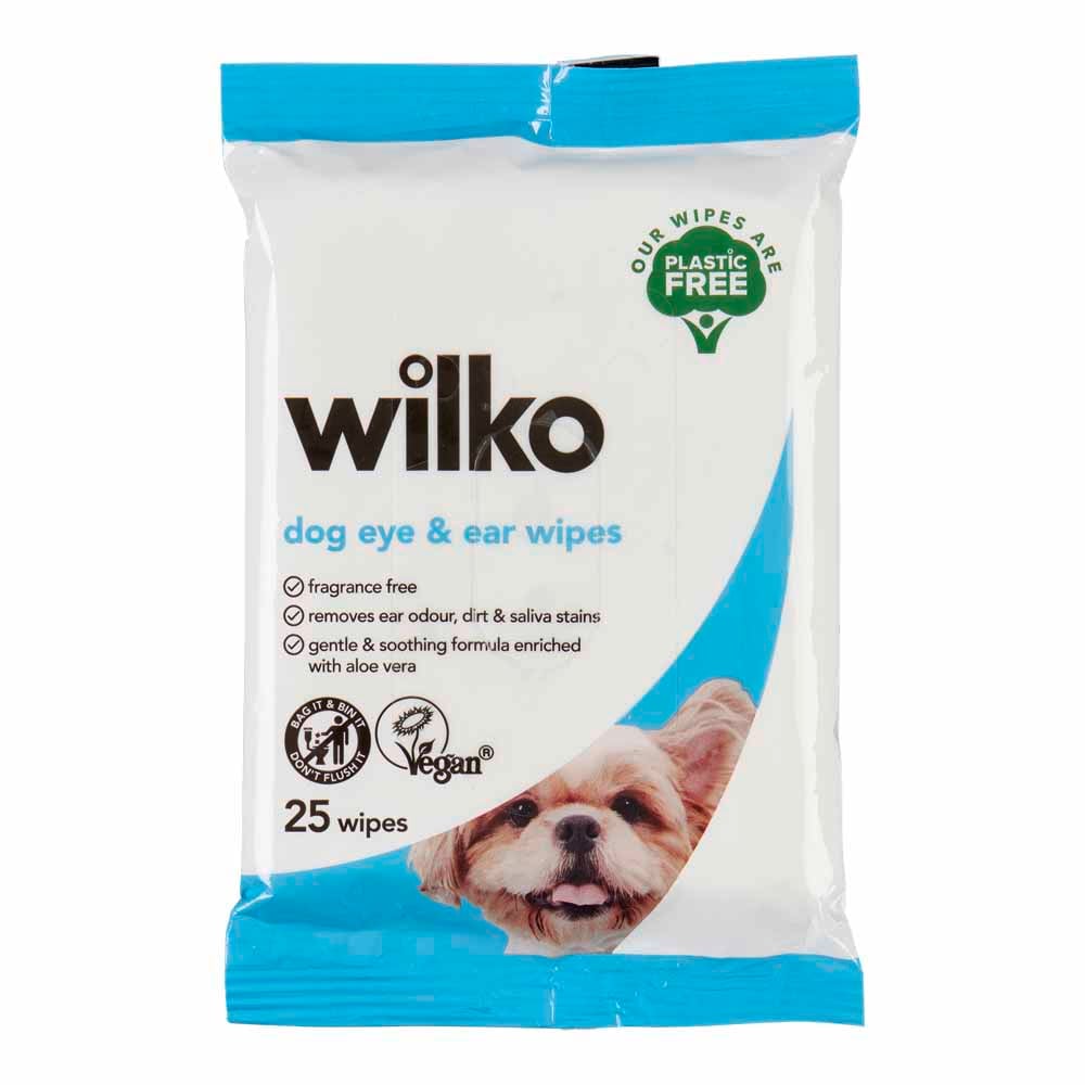 Wilko Plastic Free Dog Eye and Ear Wipes 25pk Image 1