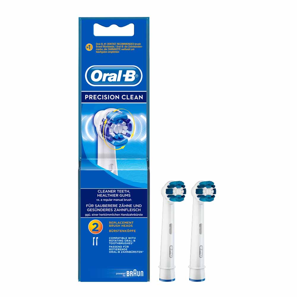 OralB Precision Clean Replacement Toothbrush Heads Pack of 2 Wilko