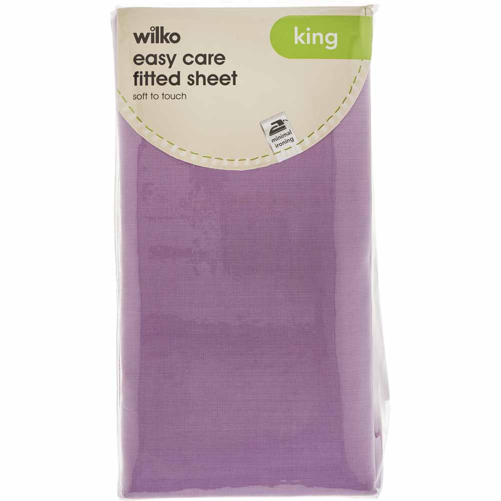 Wilko Easy Care Lavender King Size Fitted Sheet Wilko