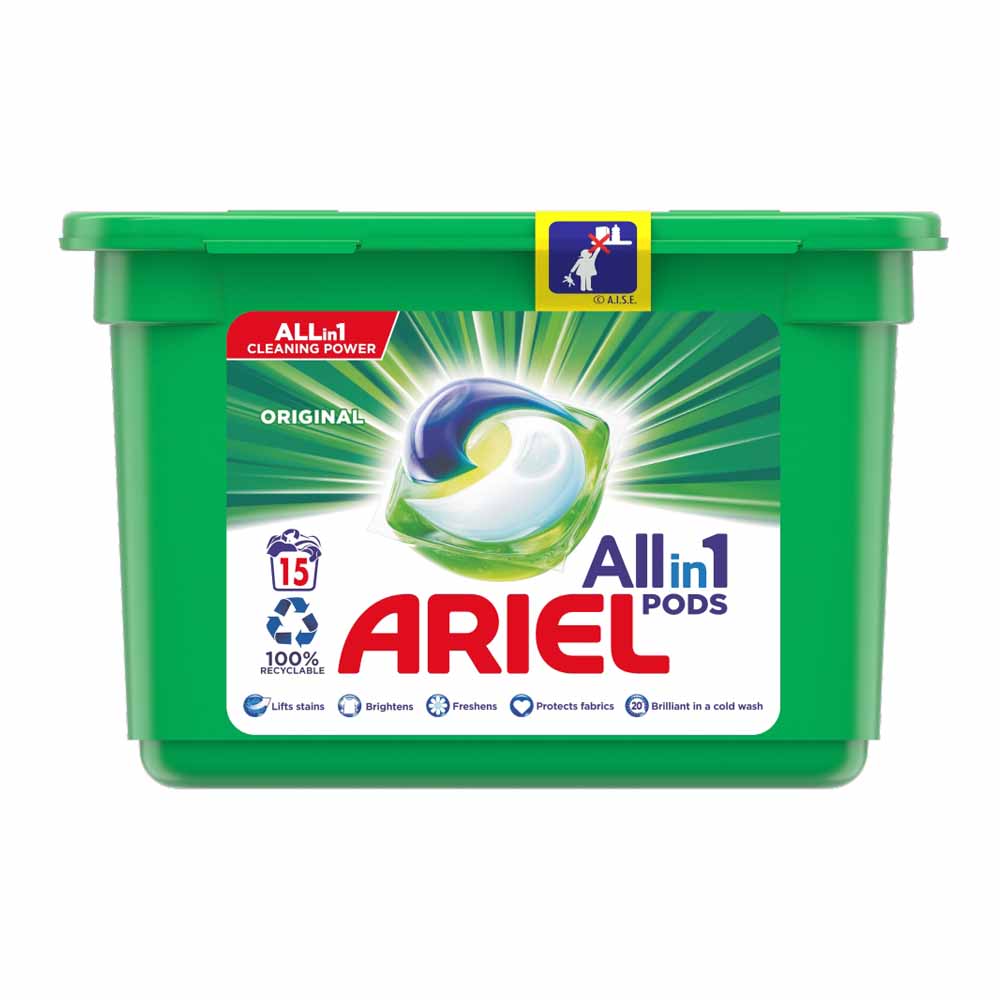 Ariel Original All-in-1 Pods Washing Liquid Capsules 15 Washes Image