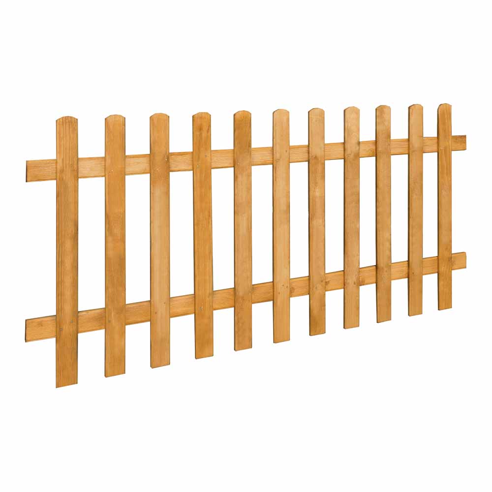 Forest Garden Pale Picket Fence Panel 6 x 3ft Wilko