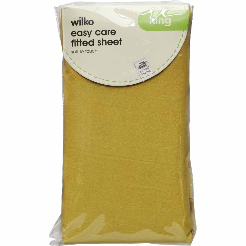 Wilko King Mustard Fitted Bed Sheet Image 3