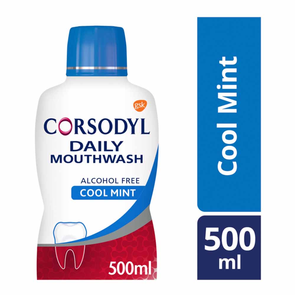 Corsodyl Daily Cool Mint Mouthwash 500ml Image 1