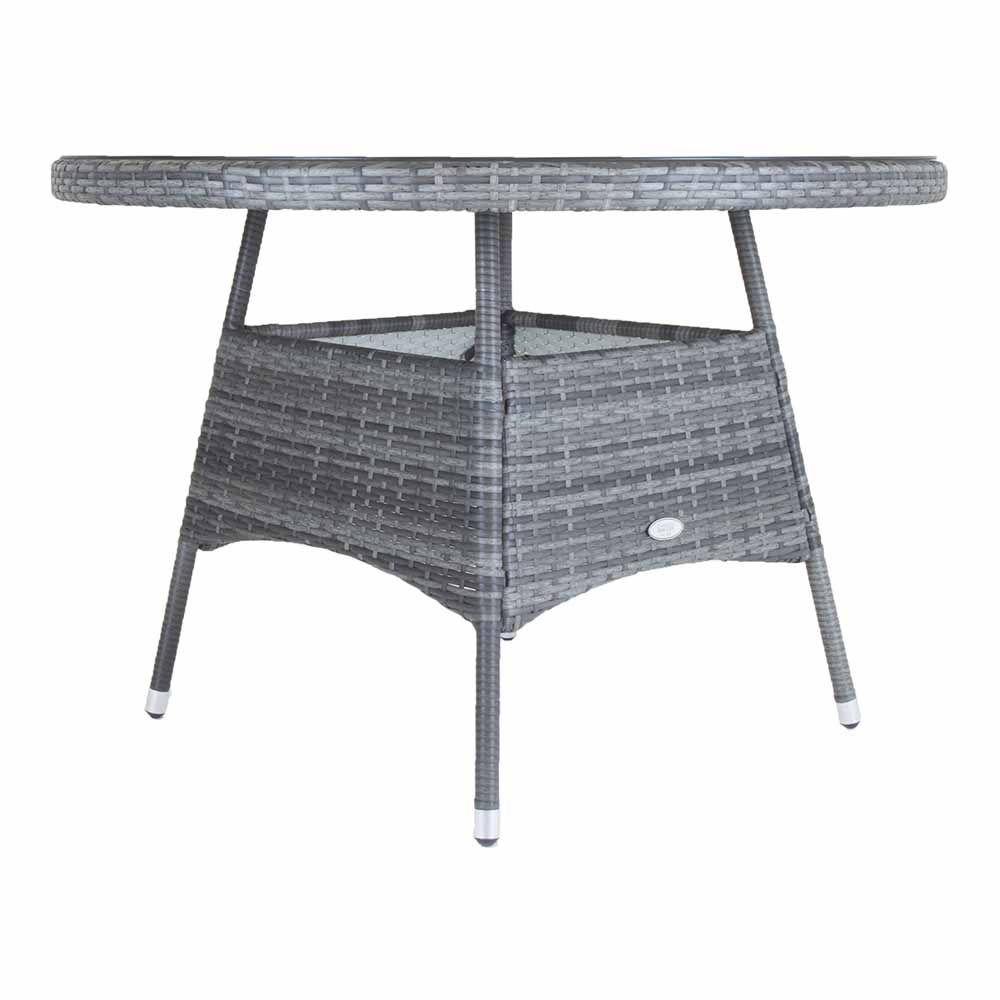 Charles Bentley Rattan 4 Seater Dining Table Grey Image 1
