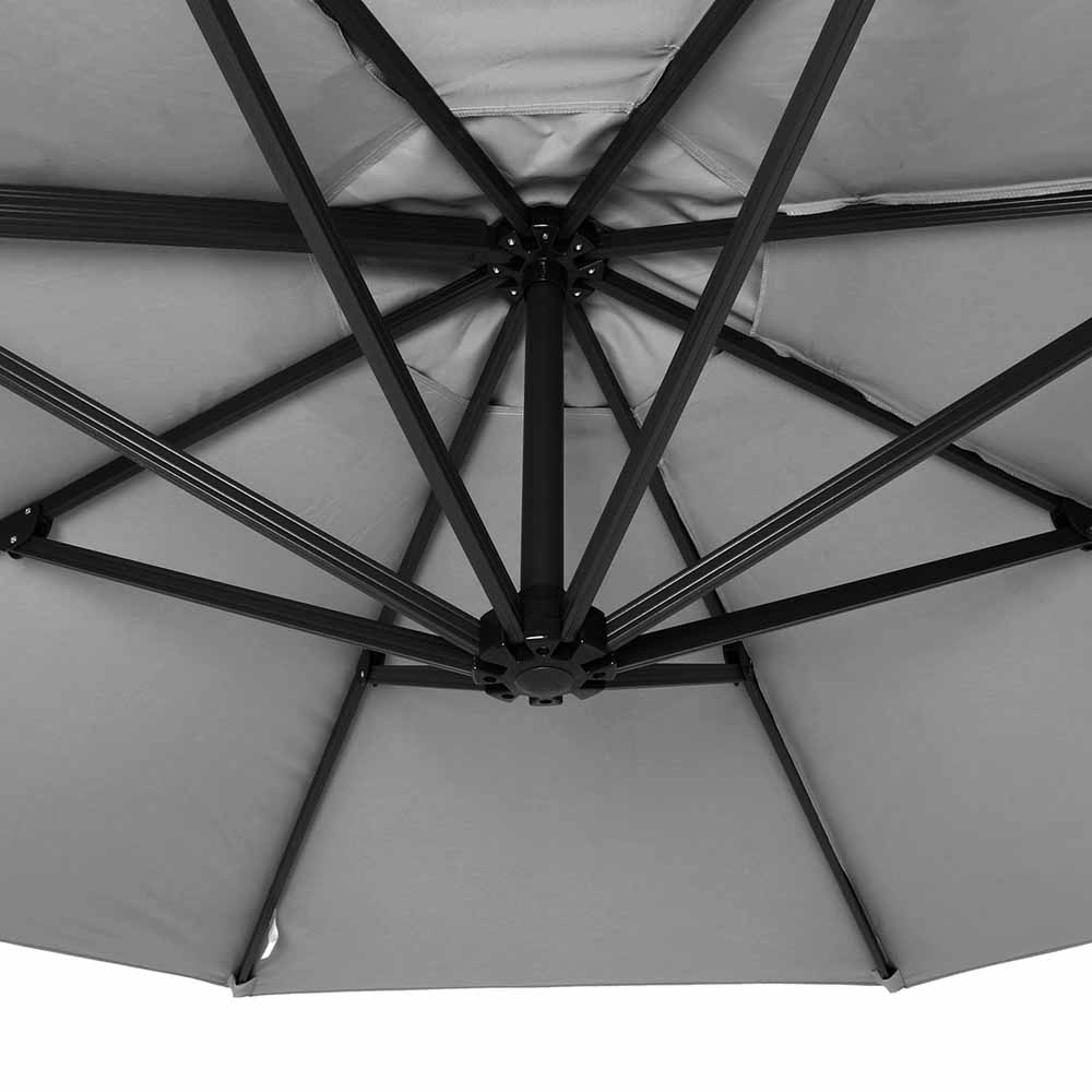 Charles Bentley Grey Extra Large Round Cantilever Parasol 3.5m Image 2