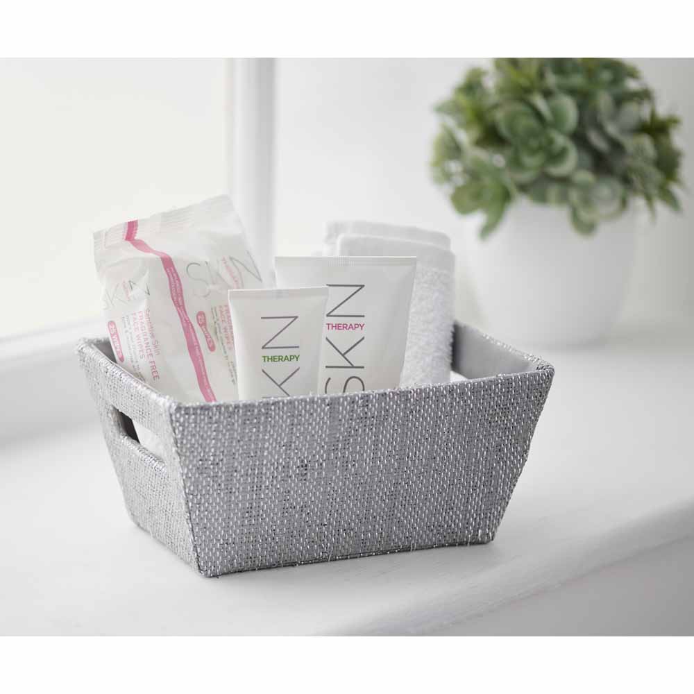 Wilko Silver Glitter Small Caddy Wilko