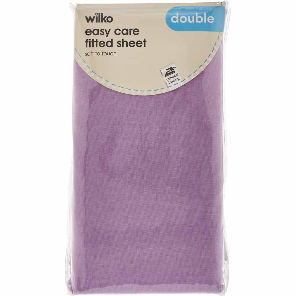 Wilko Easy Care Lavender Double Fitted Sheet Image 2