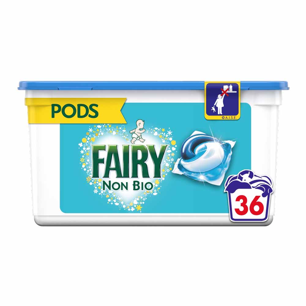 Fairy Non Bio Pods Washing Liquid Capsules for Sensitive Skin 36 Washes Image 1