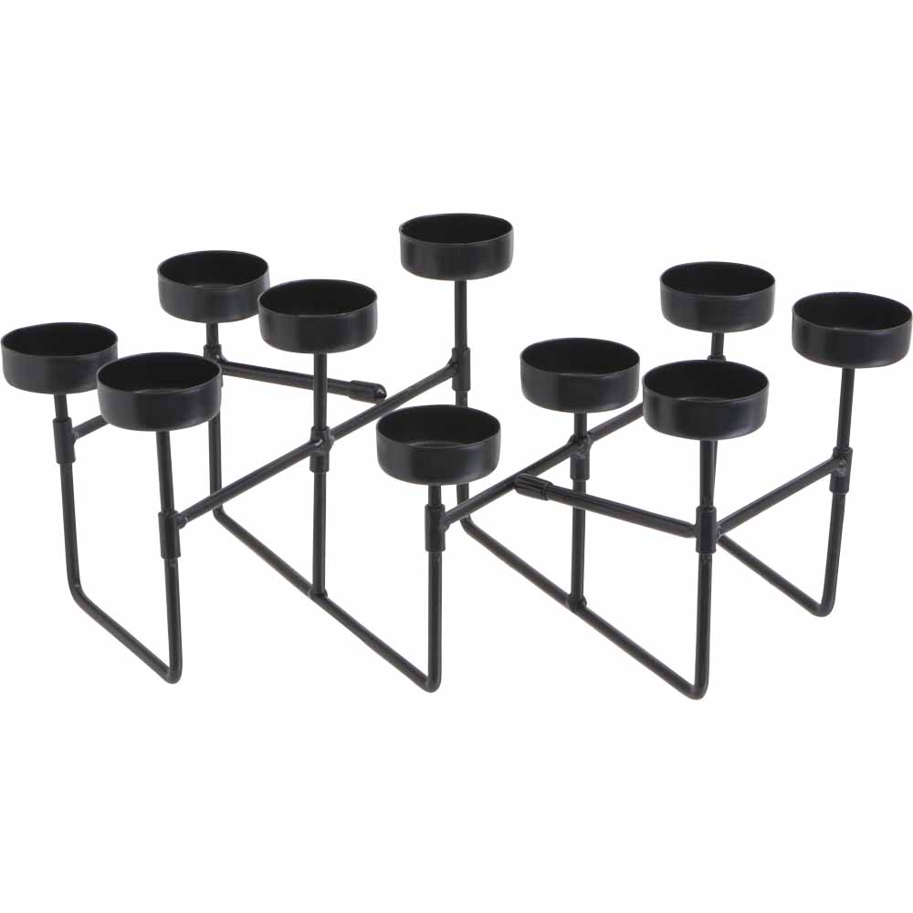 Wilko Expandable Tealight Holder Black Wilko
