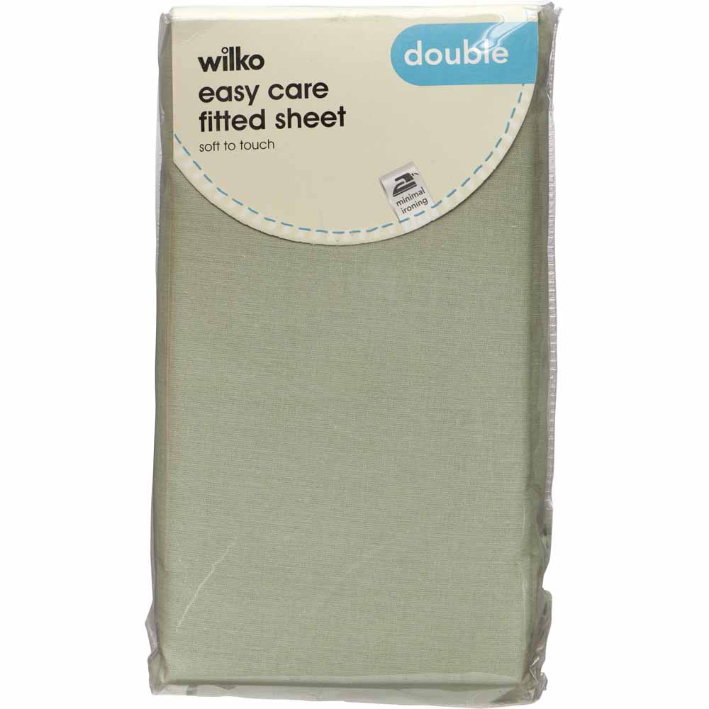 Wilko Sage Fitted Sheet Double Image 2