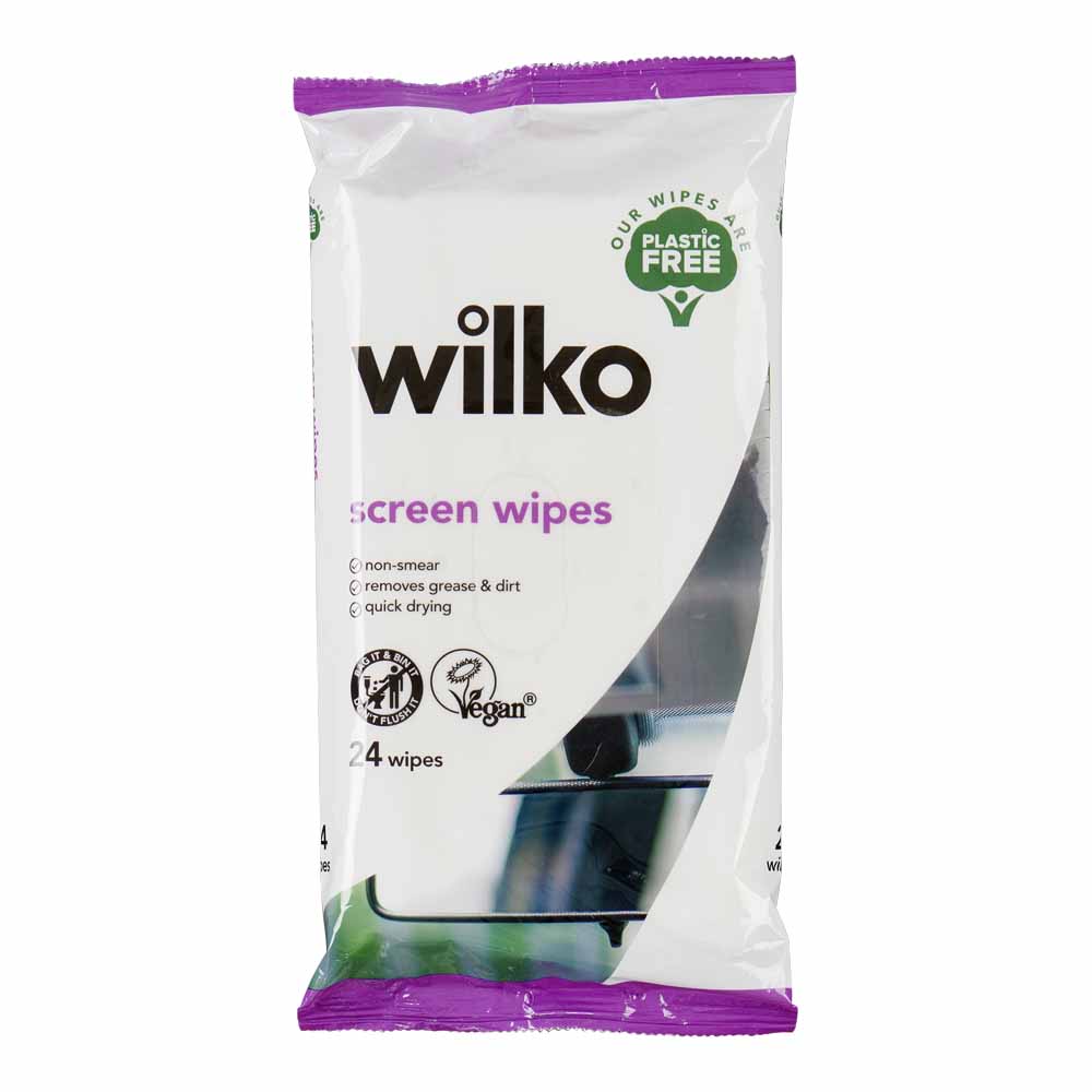 Wilko Plastic Free Screen Wipes 24pk Wilko