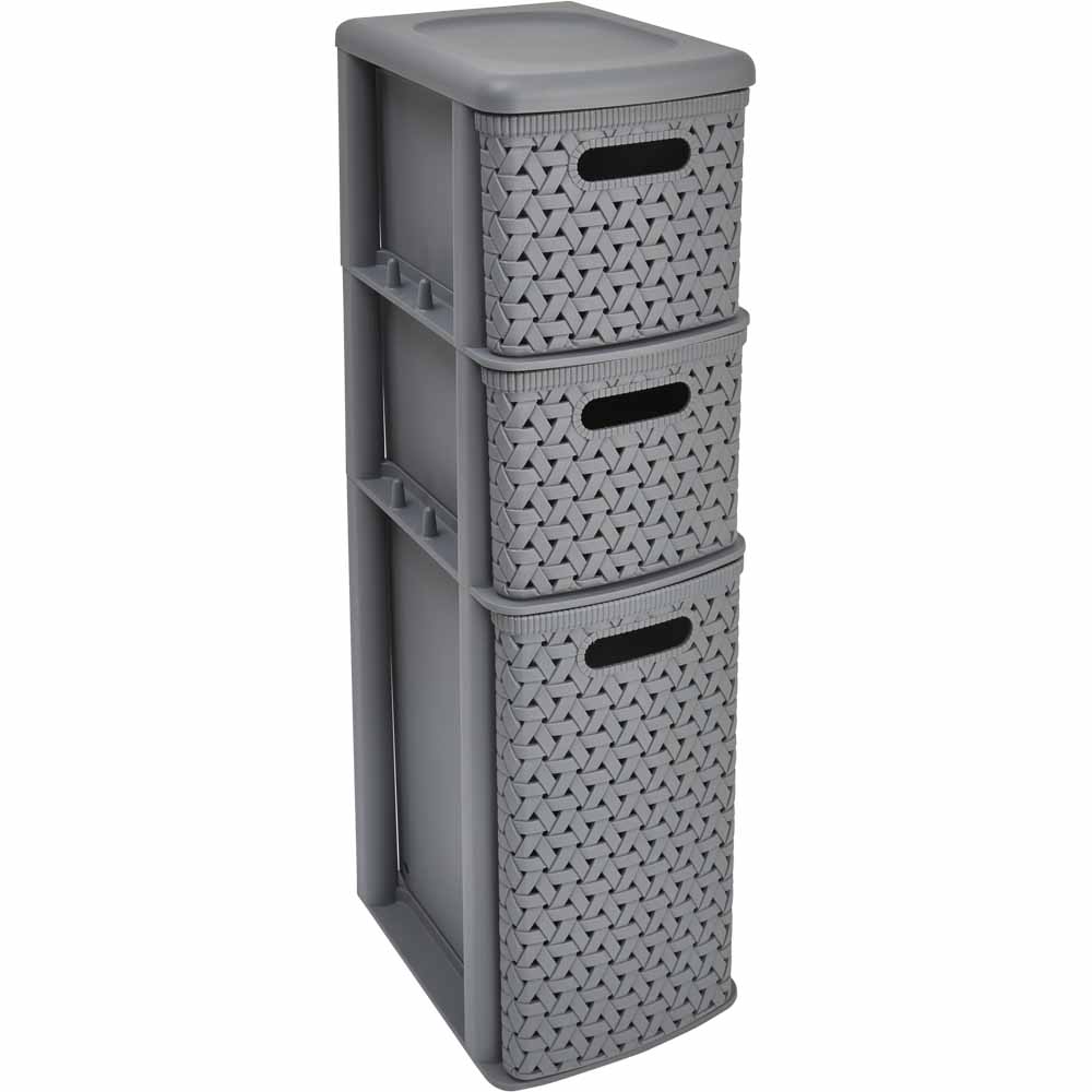 3 Drawer Storage Unit Slate Grey Image 1