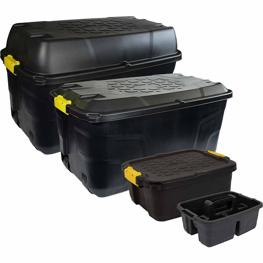 Charles Bentley Strata Heavy Duty Bundle - Trunk Box 175L, 145L, 24L, Caddy Block Black Reprocessed Material