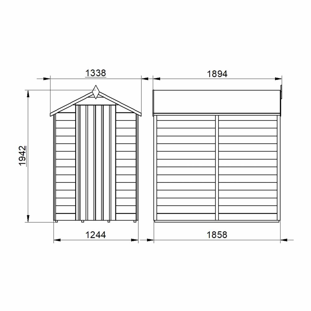 Forest Garden 6 x 4ft Overlap Pressure Treated Apex Shed Image 9