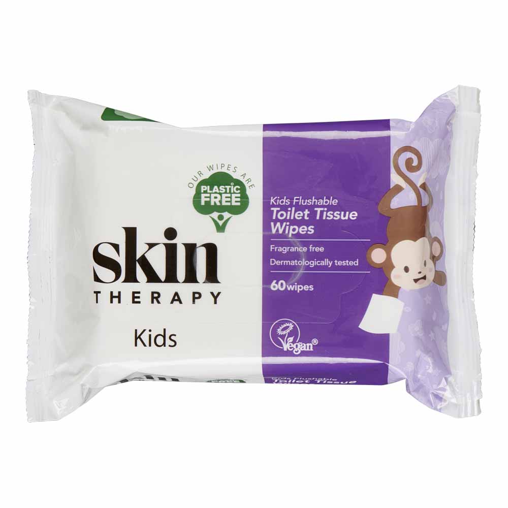 Skin Therapy Kids Fragrance Free Toilet Tissue 60 pack Wetlaid, 35PE/12PET Foil  - wilko